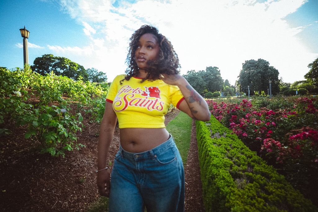 Girls Are Saints Crop-Shirt (Yellow Theme)