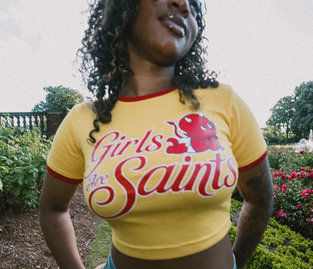 Girls Are Saints Crop-Shirt (Yellow Theme)