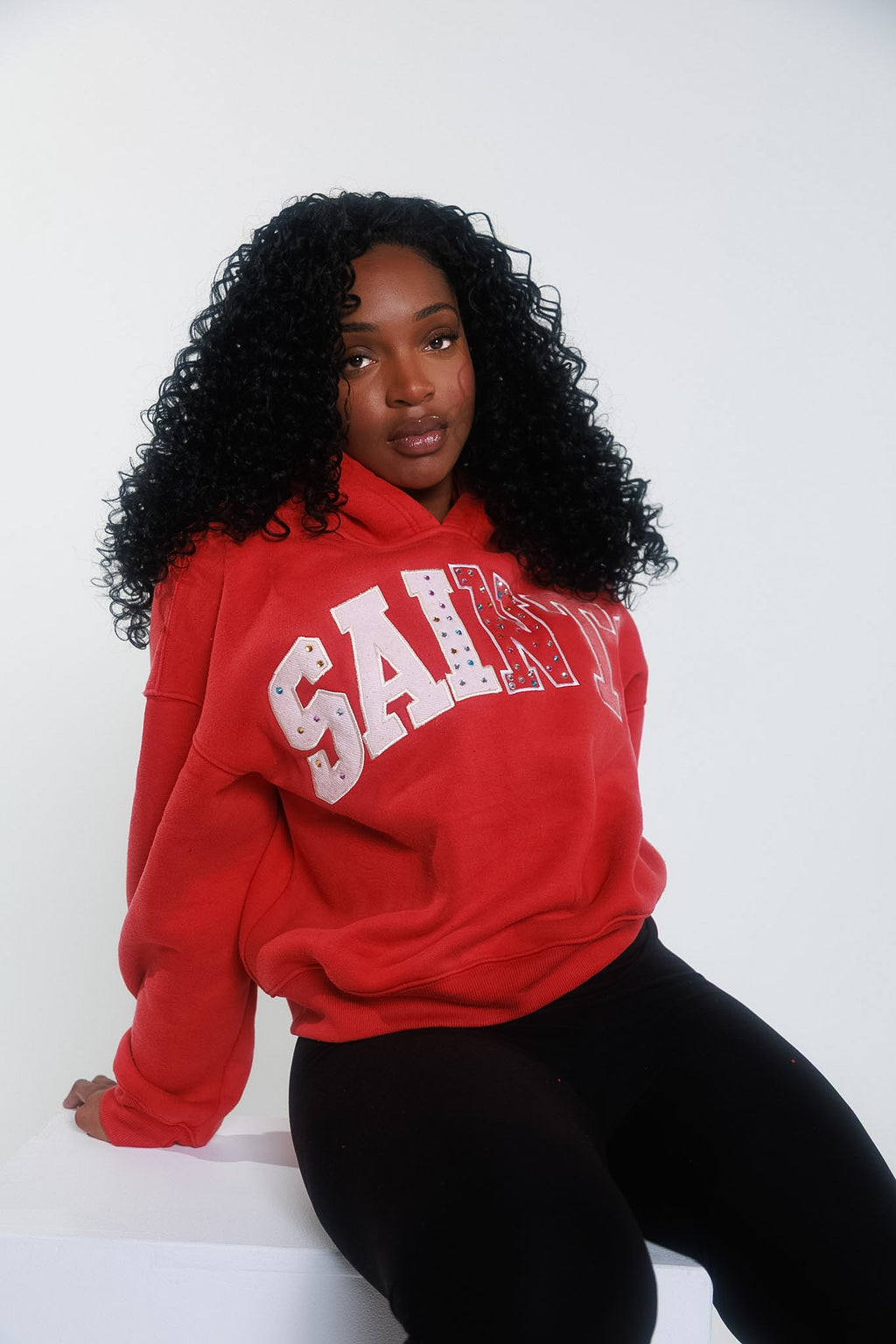 Santos Cropped Red Hoodie