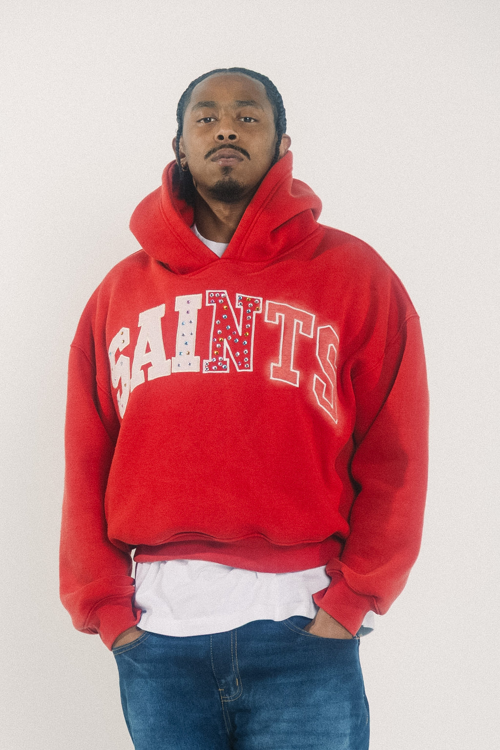 Santos Cropped Red Hoodie